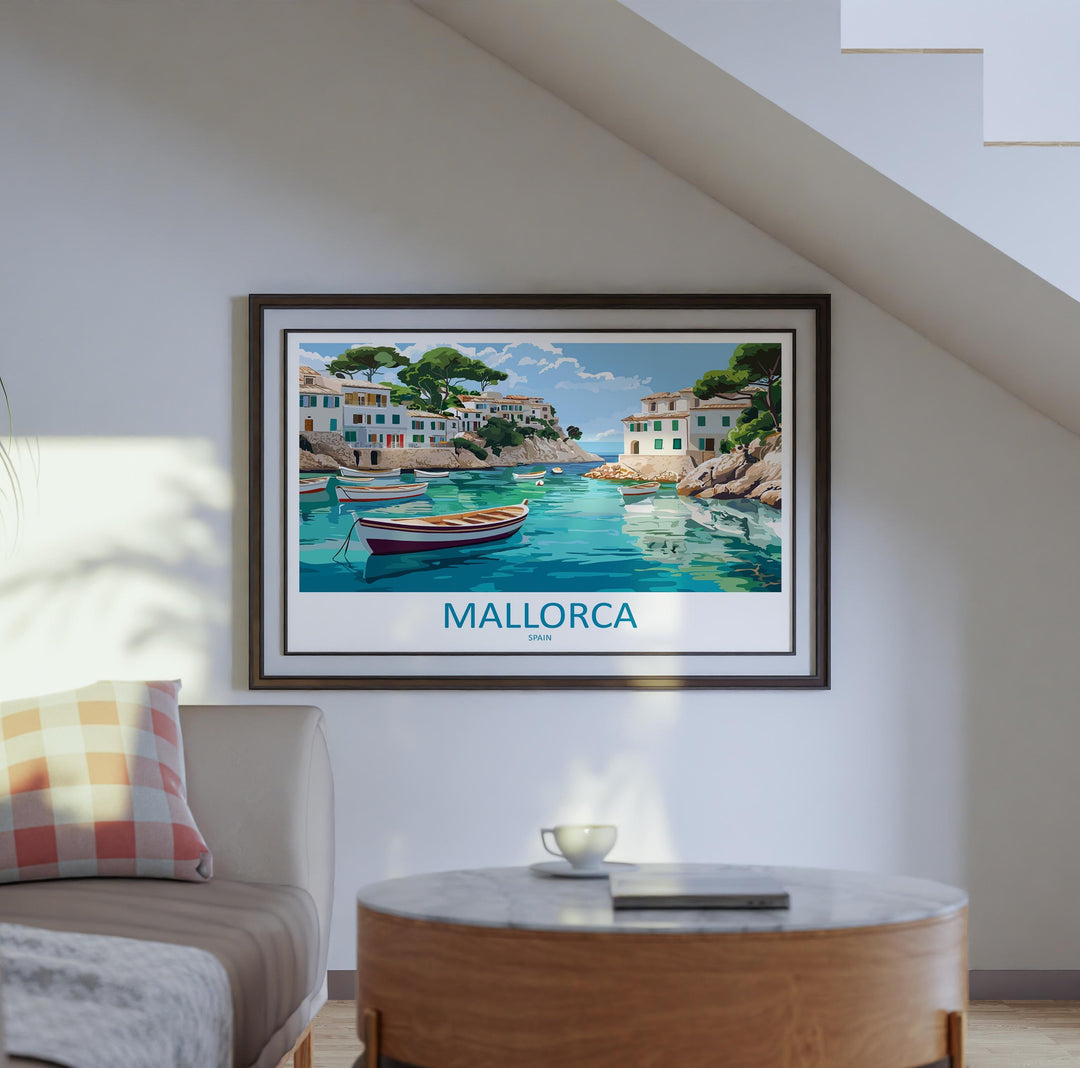 Mallorca Spain Landscape Travel Poster Scenic Island Coastline Wall Art Mediterranean Beaches Print Europe Decor Beautiful Mallorca Artwork