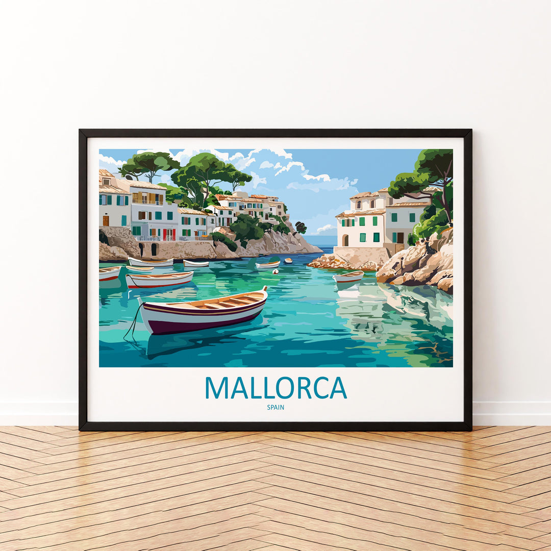 Mallorca Spain Landscape Travel Poster Scenic Island Coastline Wall Art Mediterranean Beaches Print Europe Decor Beautiful Mallorca Artwork