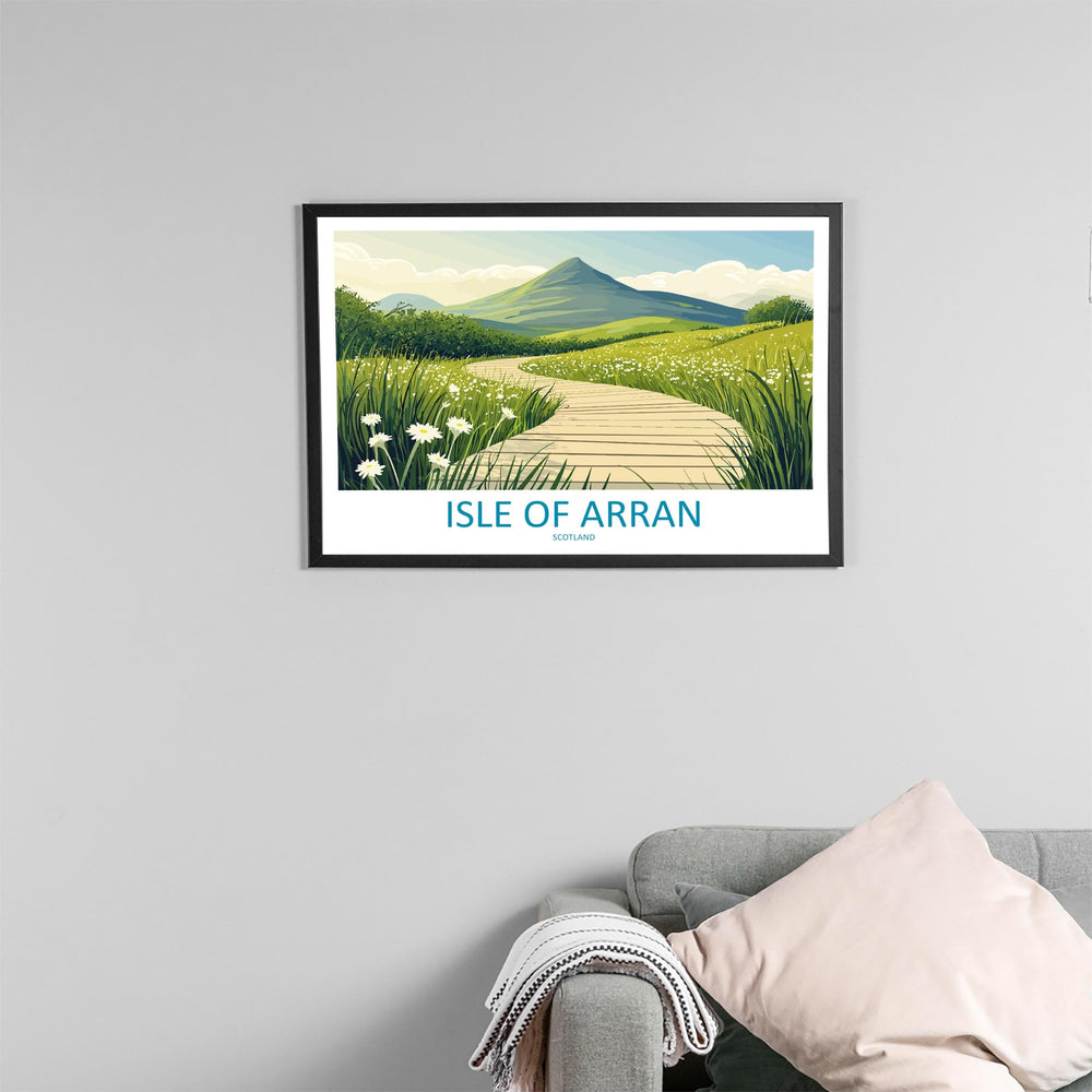 Isle of Arran Scotland Landscape Travel Poster Scenic Island Mountains Wall Art Rugged Coastline Print UK Decor Beautiful Arran Artwork