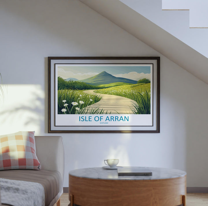 Isle of Arran Scotland Landscape Travel Poster Scenic Island Mountains Wall Art Rugged Coastline Print UK Decor Beautiful Arran Artwork