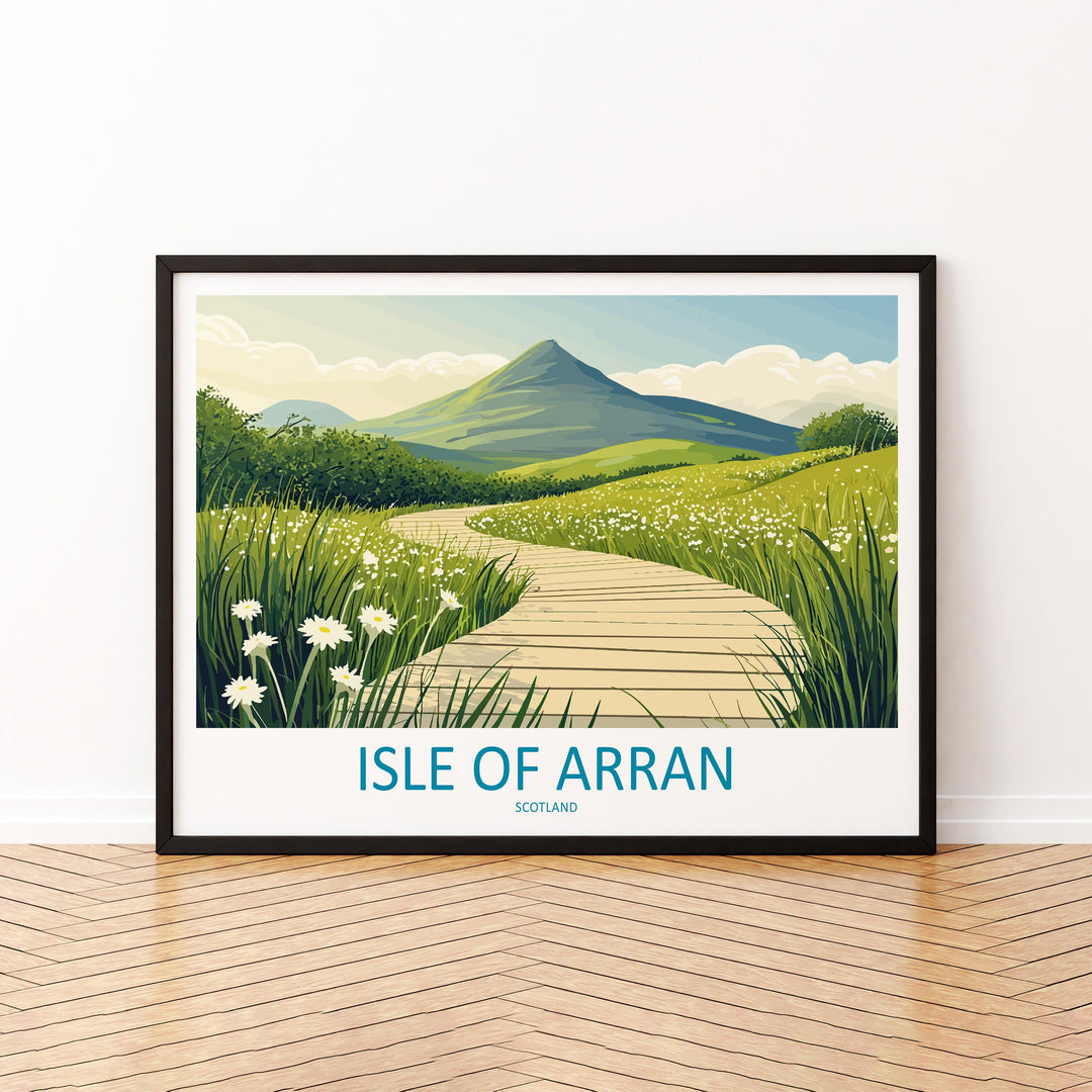 Isle of Arran Scotland Landscape Travel Poster Scenic Island Mountains Wall Art Rugged Coastline Print UK Decor Beautiful Arran Artwork