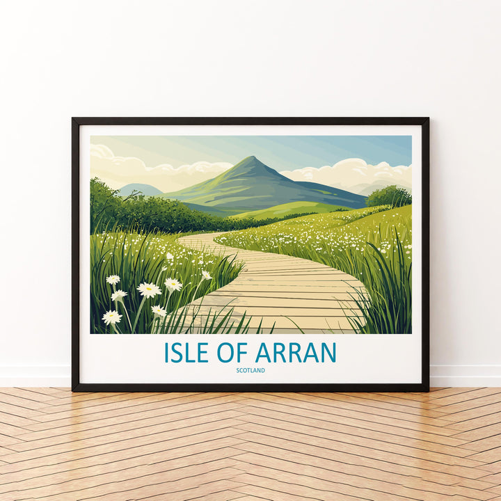 Isle of Arran Scotland Landscape Travel Poster Scenic Island Mountains Wall Art Rugged Coastline Print UK Decor Beautiful Arran Artwork
