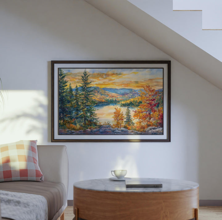 Catskills Mountains New York Watercolor Poster Catskills Travel Print Mountain Landscape Painting Wall Art Upstate Souvenir