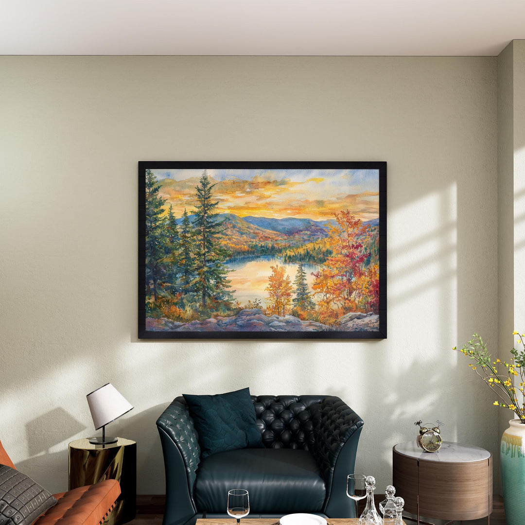 Catskills Mountains New York Watercolor Poster Catskills Travel Print Mountain Landscape Painting Wall Art Upstate Souvenir