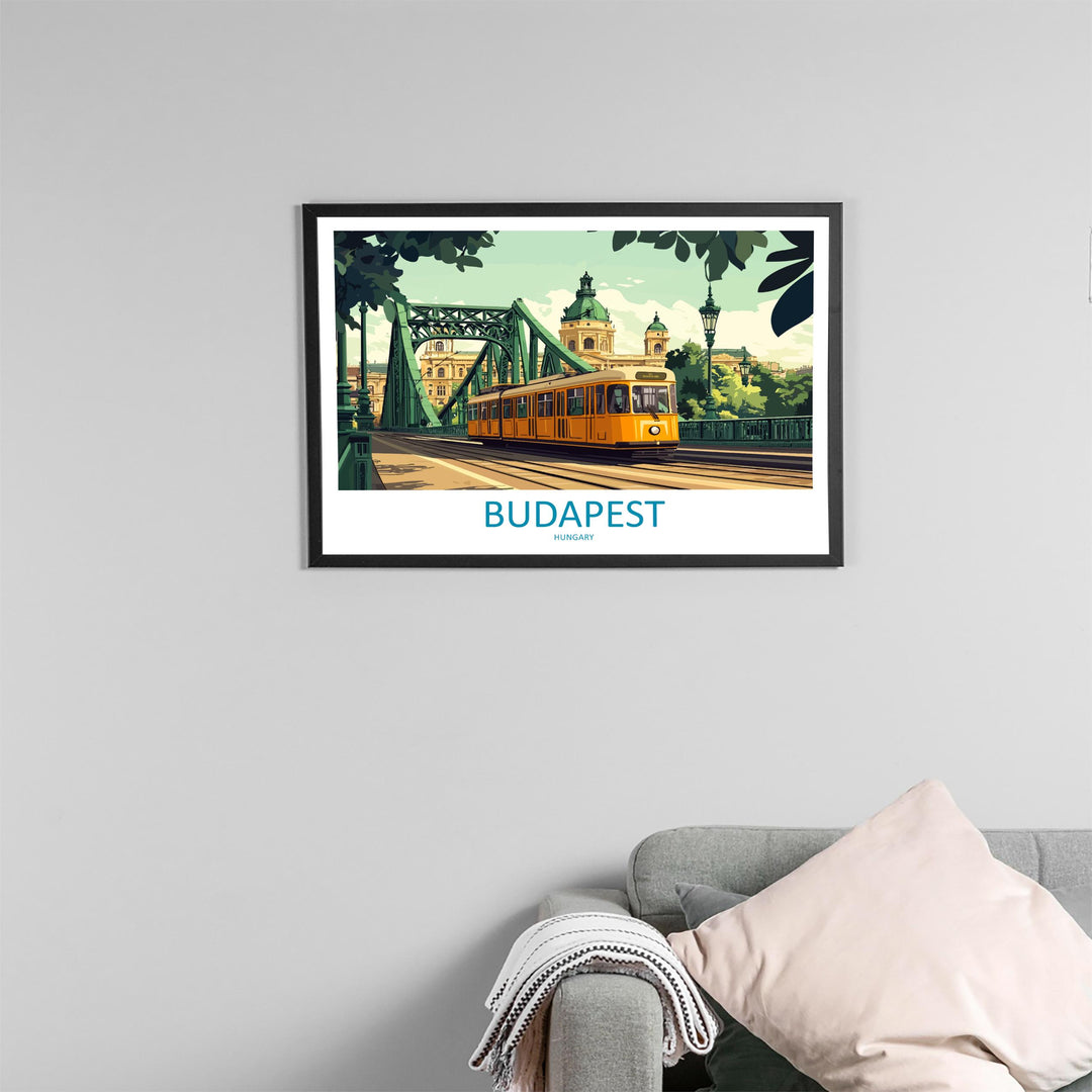 Budapest Hungary Landscape Travel Poster Scenic City Wall Art Historic Architecture Print Europe Decor Danube River Budapest Artwork