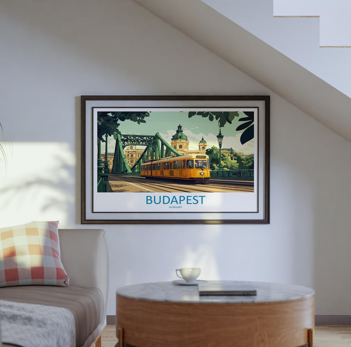 Budapest Hungary Landscape Travel Poster Scenic City Wall Art Historic Architecture Print Europe Decor Danube River Budapest Artwork