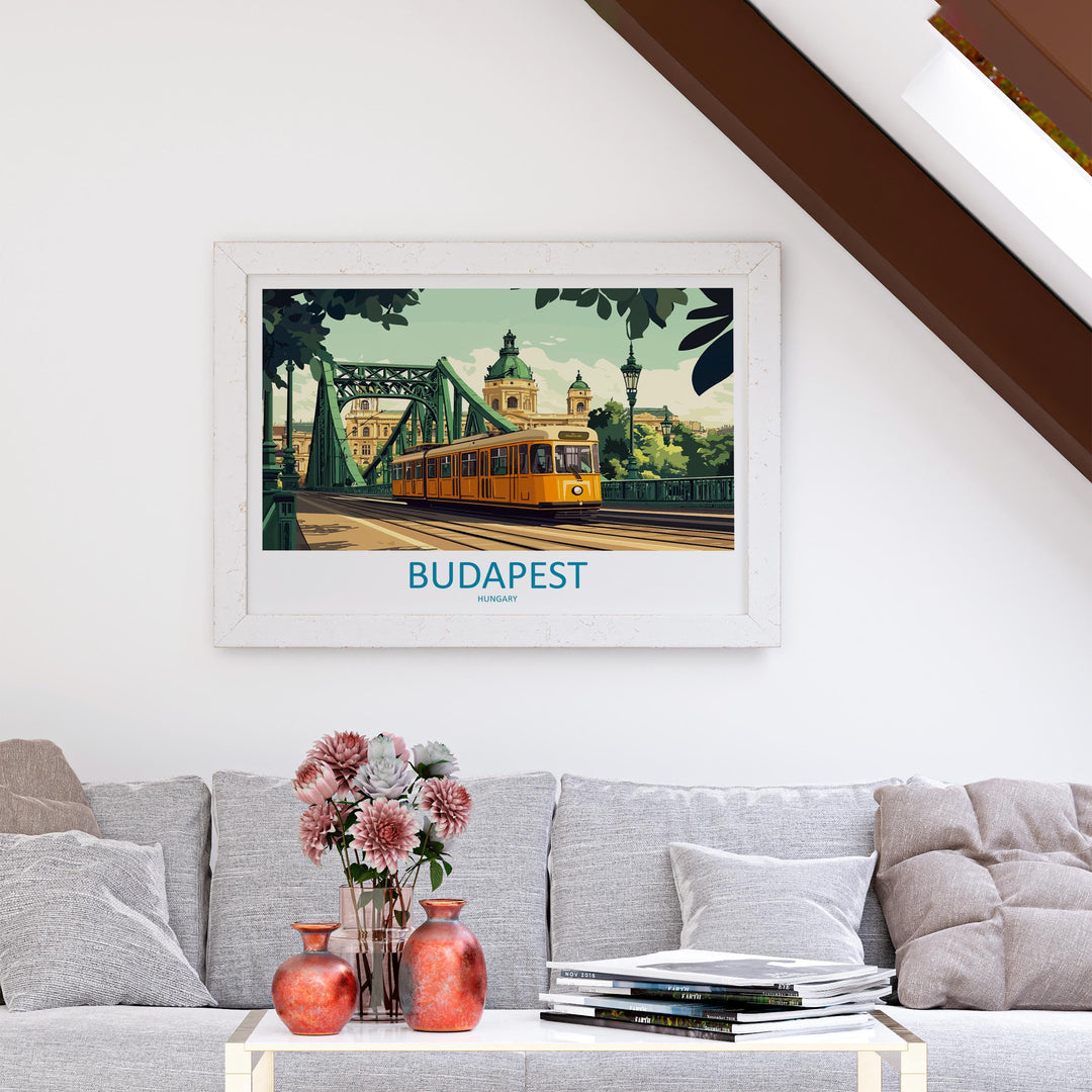 Budapest Hungary Landscape Travel Poster Scenic City Wall Art Historic Architecture Print Europe Decor Danube River Budapest Artwork