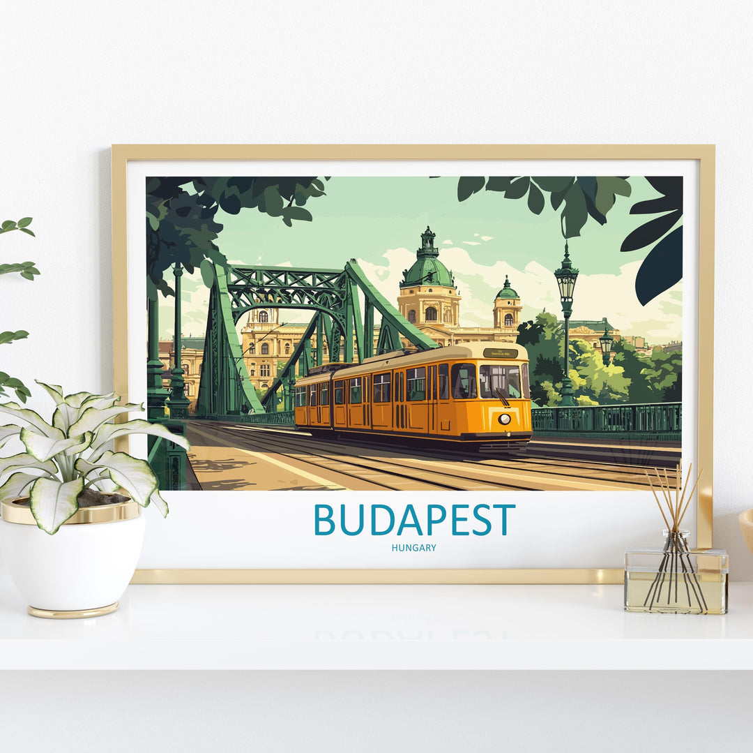 Budapest Hungary Landscape Travel Poster Scenic City Wall Art Historic Architecture Print Europe Decor Danube River Budapest Artwork