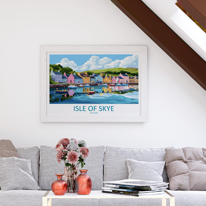 Isle of Skye Scotland Landscape Travel Poster Scenic Highlands Coastline Wall Art Rugged Mountains Print UK Decor Isle of Skye Artwork