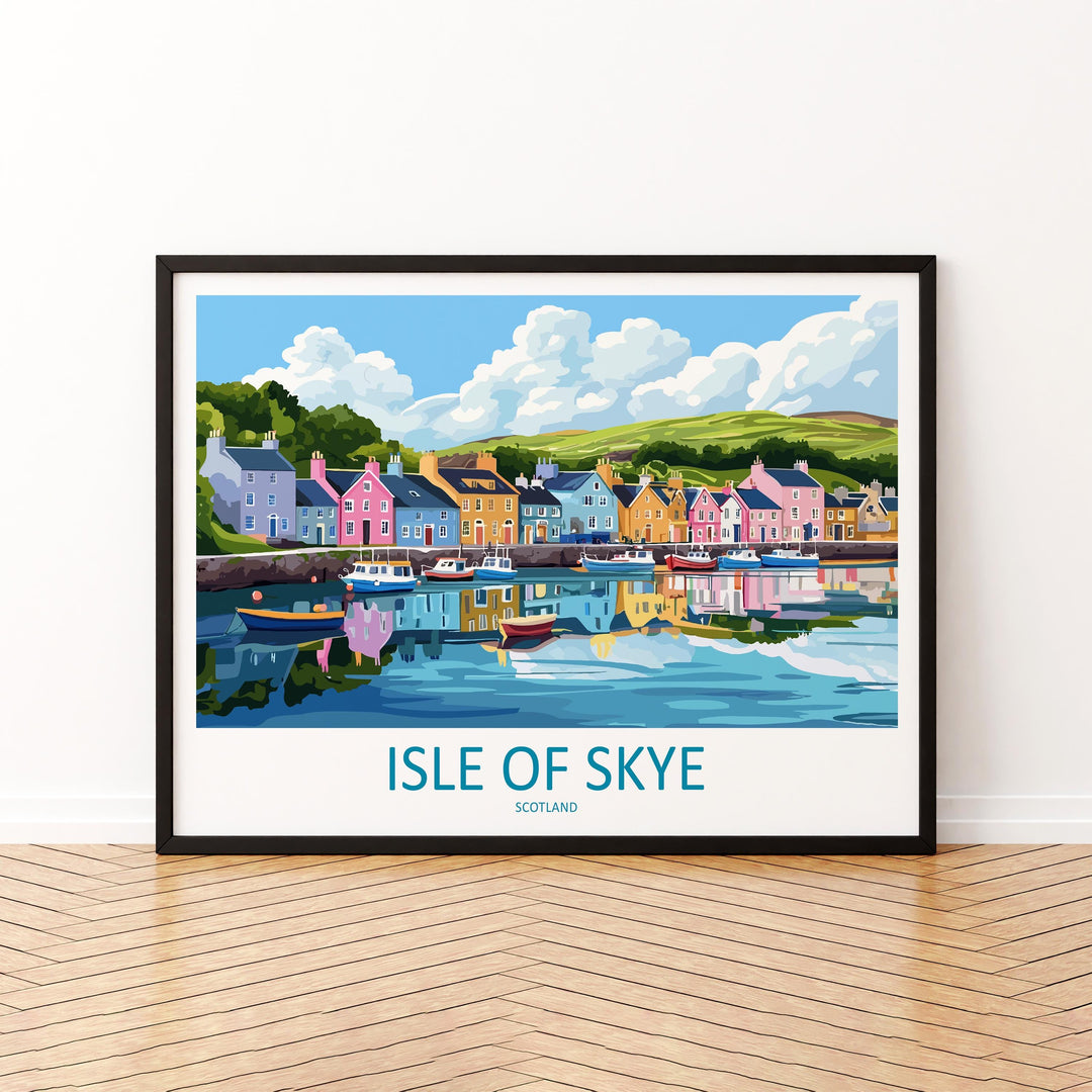 Isle of Skye Scotland Landscape Travel Poster Scenic Highlands Coastline Wall Art Rugged Mountains Print UK Decor Isle of Skye Artwork