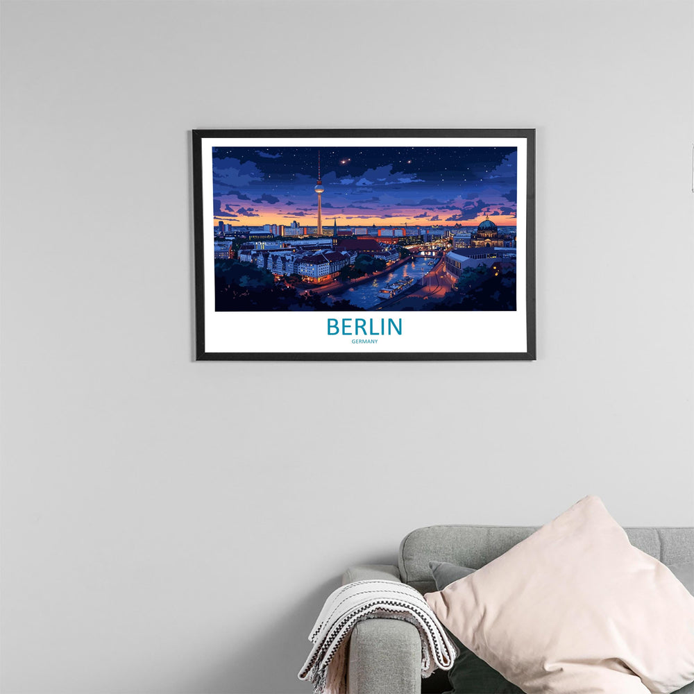 Berlin Germany Landscape Travel Poster Scenic City Skyline Wall Art Modern Landmarks Print Europe Decor Historic Berlin Artwork