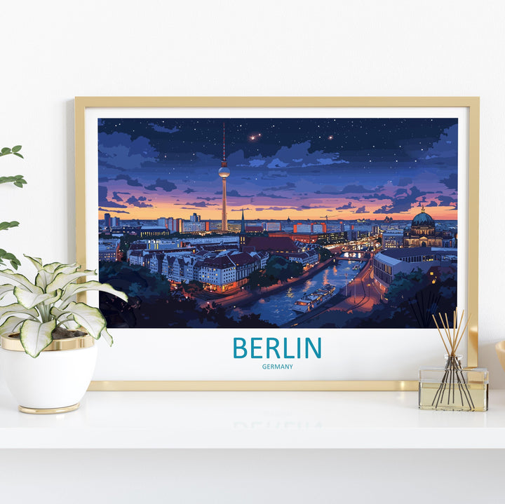 Berlin Germany Landscape Travel Poster Scenic City Skyline Wall Art Modern Landmarks Print Europe Decor Historic Berlin Artwork
