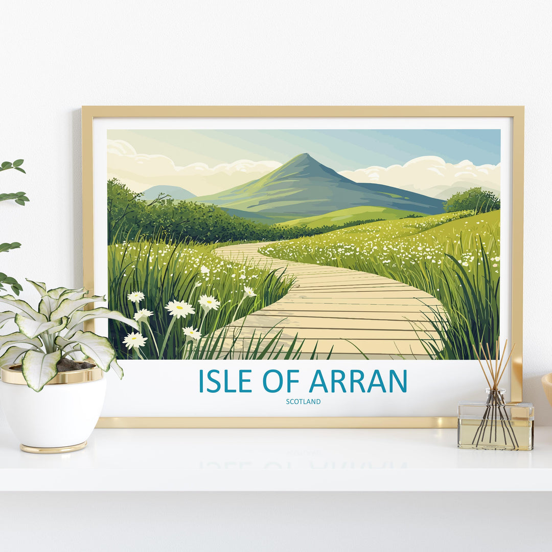 Isle of Arran Scotland Landscape Travel Poster Scenic Island Mountains Wall Art Rugged Coastline Print UK Decor Beautiful Arran Artwork