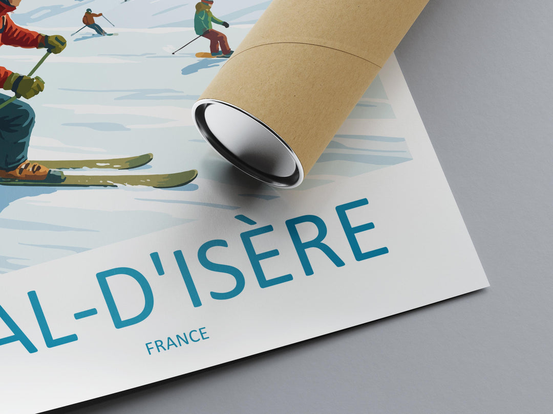 Val d’Isère France Ski Print Travel Poster Alpine Resort Wall Art French Alps Ski Village Europe Decor Artwork
