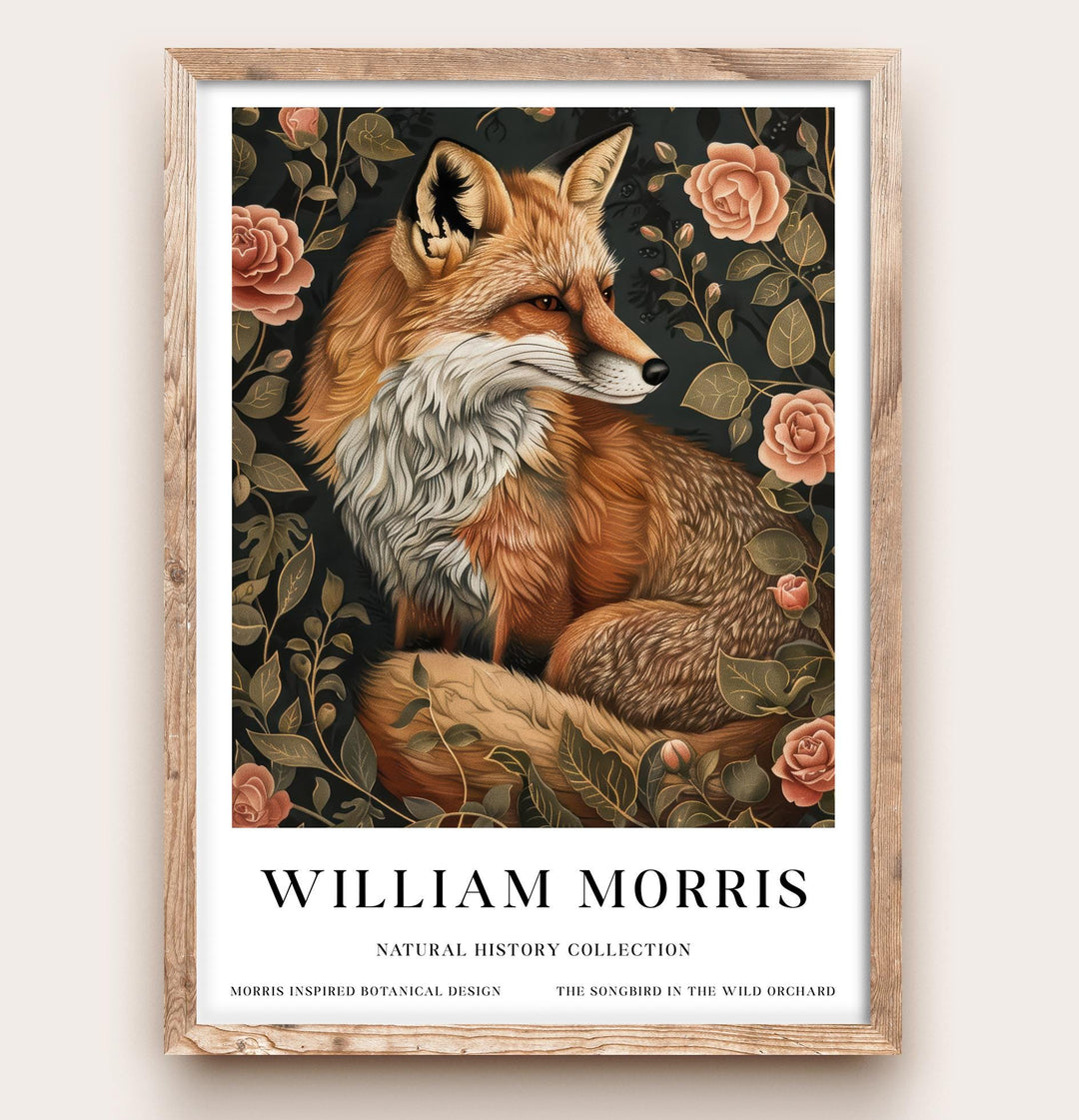 William Morris Fox Wall Art Floral Botanical Print Vintage Woodland Animal Cottagecore Decor Arts And Crafts Poster Artwork for Home