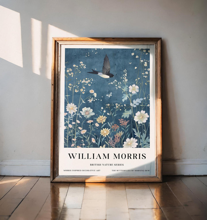 William Morris Swallow Bird Wall Art Wildflower Botanical Print Vintage Cottagecore Nature Decor Arts And Crafts Poster Artwork for Home