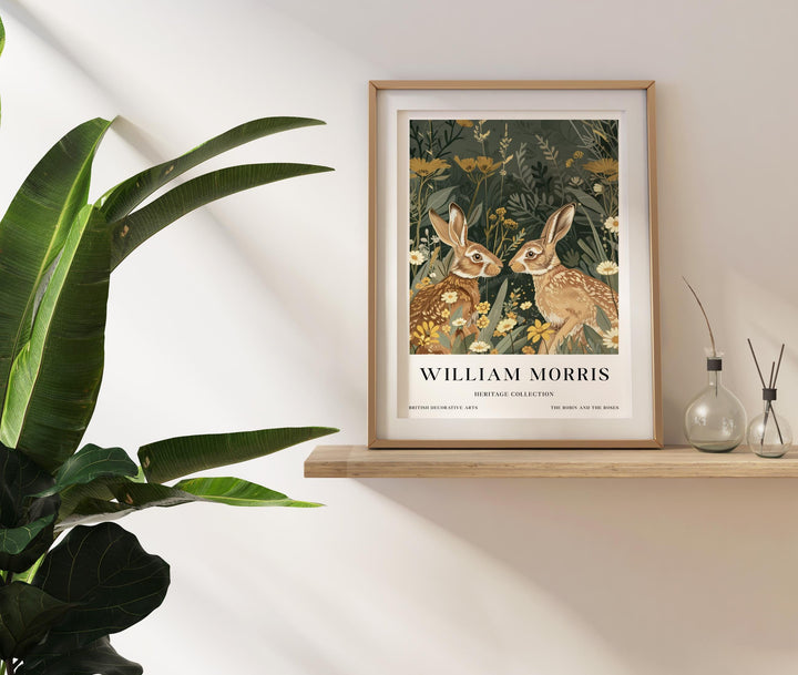 William Morris Hares Wall Art Woodland Animal Botanical Print Vintage Cottagecore Meadow Decor Arts And Crafts Poster Artwork for Home
