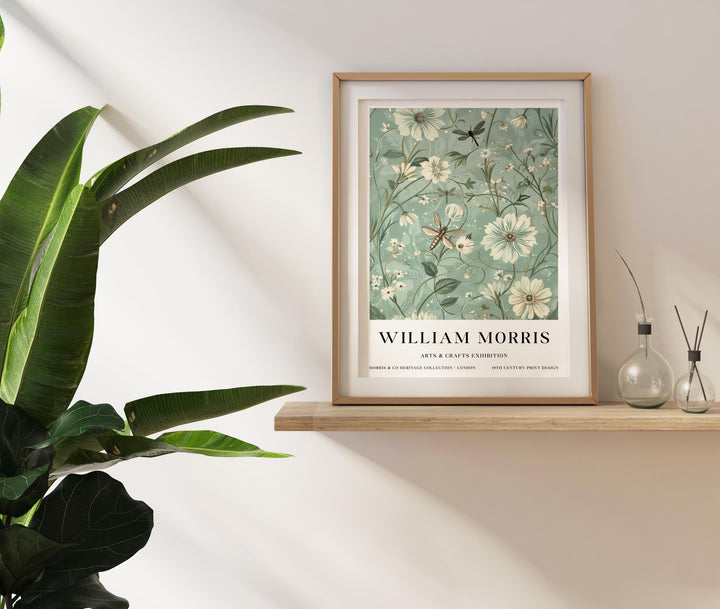 William Morris Dragonfly Wall Art Botanical Floral Print Vintage Cottagecore Nature Decor Arts And Crafts Poster Artwork for Home