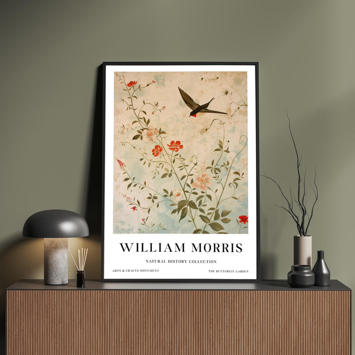 William Morris Swallow Bird Wall Art Botanical Floral Print Vintage Cottagecore Decor Arts And Crafts Nature Poster Artwork for Home