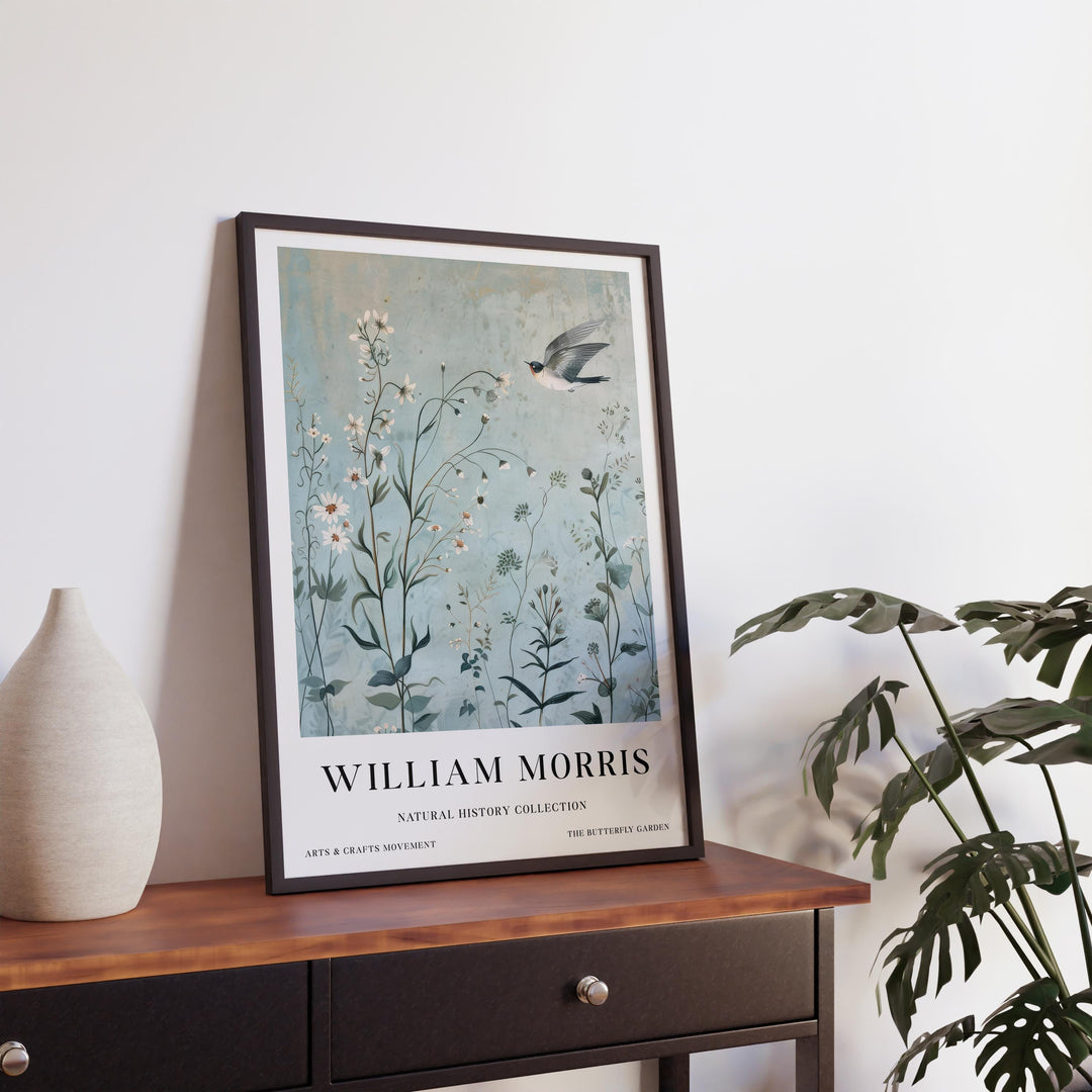William Morris Swallow Bird Wall Art Blue Botanical Print Vintage Cottagecore Meadow Decor Arts And Crafts Poster Artwork for Home