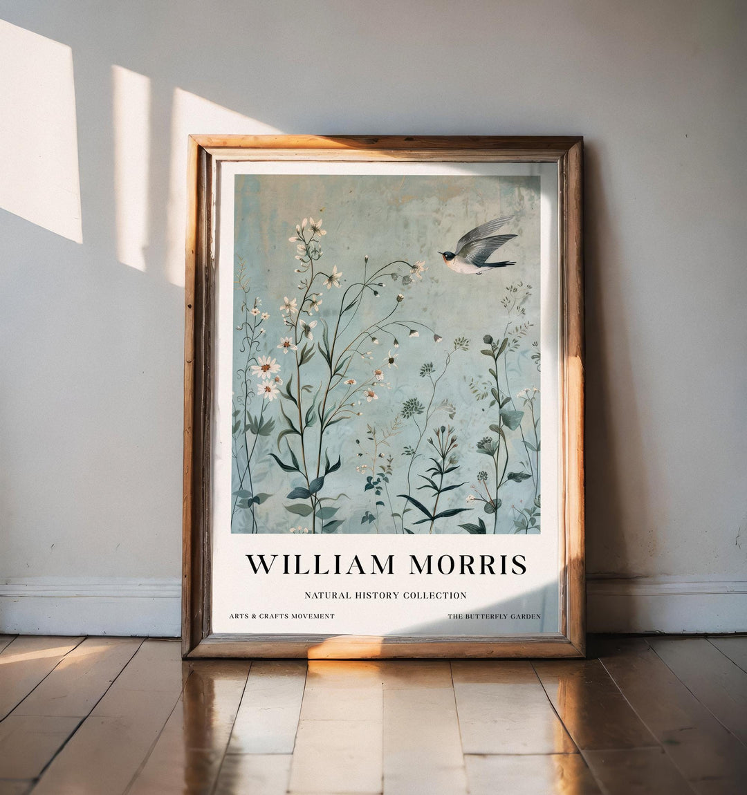 William Morris Swallow Bird Wall Art Blue Botanical Print Vintage Cottagecore Meadow Decor Arts And Crafts Poster Artwork for Home