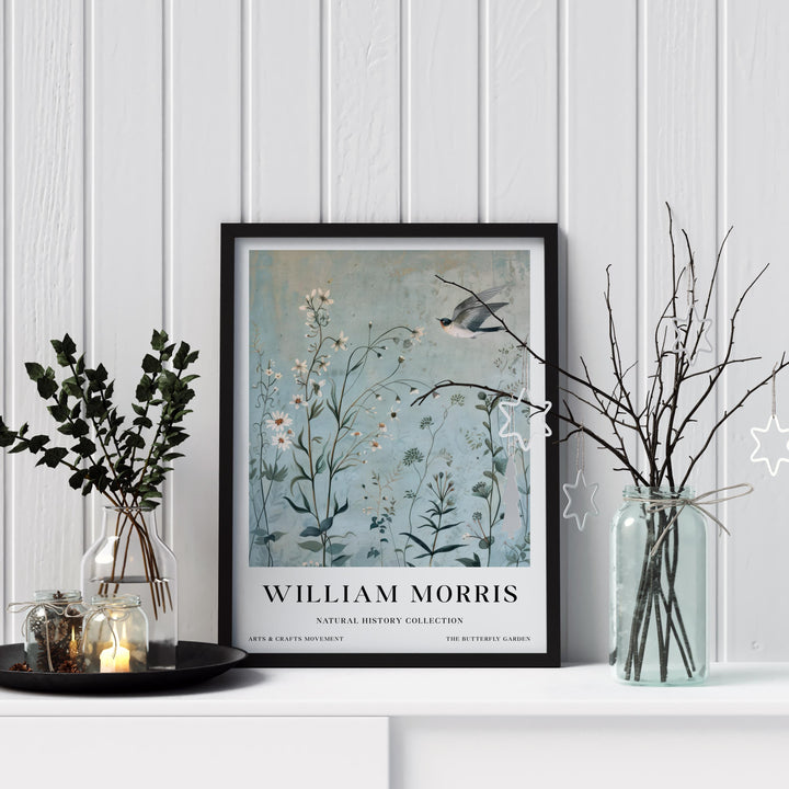 William Morris Swallow Bird Wall Art Blue Botanical Print Vintage Cottagecore Meadow Decor Arts And Crafts Poster Artwork for Home