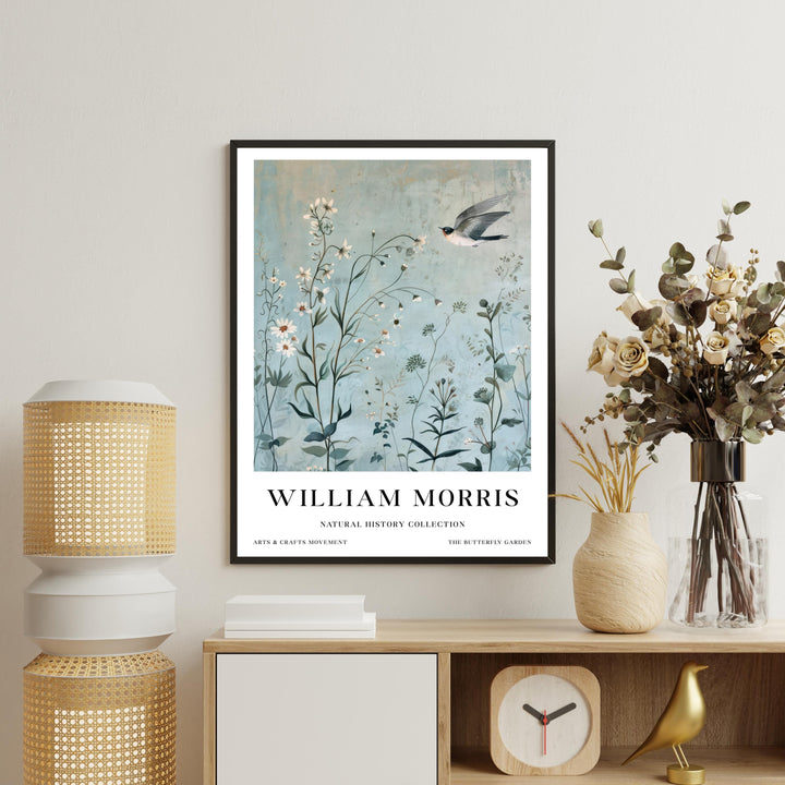 William Morris Swallow Bird Wall Art Blue Botanical Print Vintage Cottagecore Meadow Decor Arts And Crafts Poster Artwork for Home