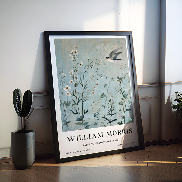 William Morris Swallow Bird Wall Art Blue Botanical Print Vintage Cottagecore Meadow Decor Arts And Crafts Poster Artwork for Home