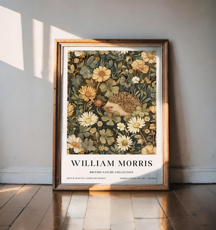 William Morris Hedgehog Wall Art Botanical Floral Print Vintage Cottagecore Nature Decor Arts And Crafts Poster Artwork for Home