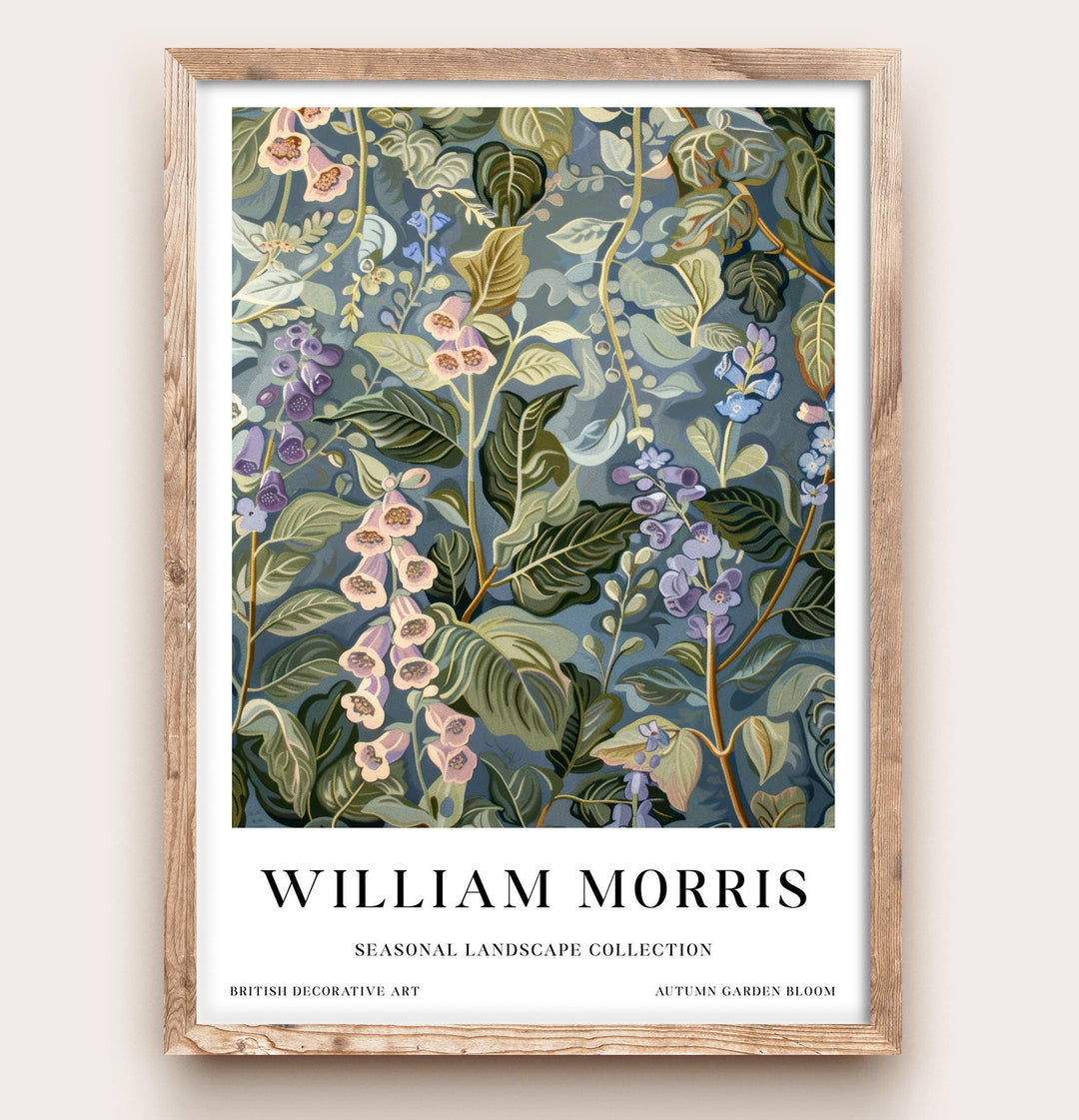 William Morris Foxglove Botanical Wall Art Blue Floral Print Vintage Cottagecore Decor Arts And Crafts Poster Artwork for Home