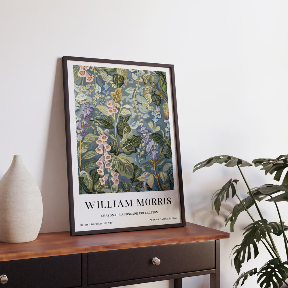 William Morris Foxglove Botanical Wall Art Blue Floral Print Vintage Cottagecore Decor Arts And Crafts Poster Artwork for Home