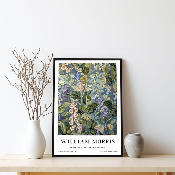 William Morris Foxglove Botanical Wall Art Blue Floral Print Vintage Cottagecore Decor Arts And Crafts Poster Artwork for Home