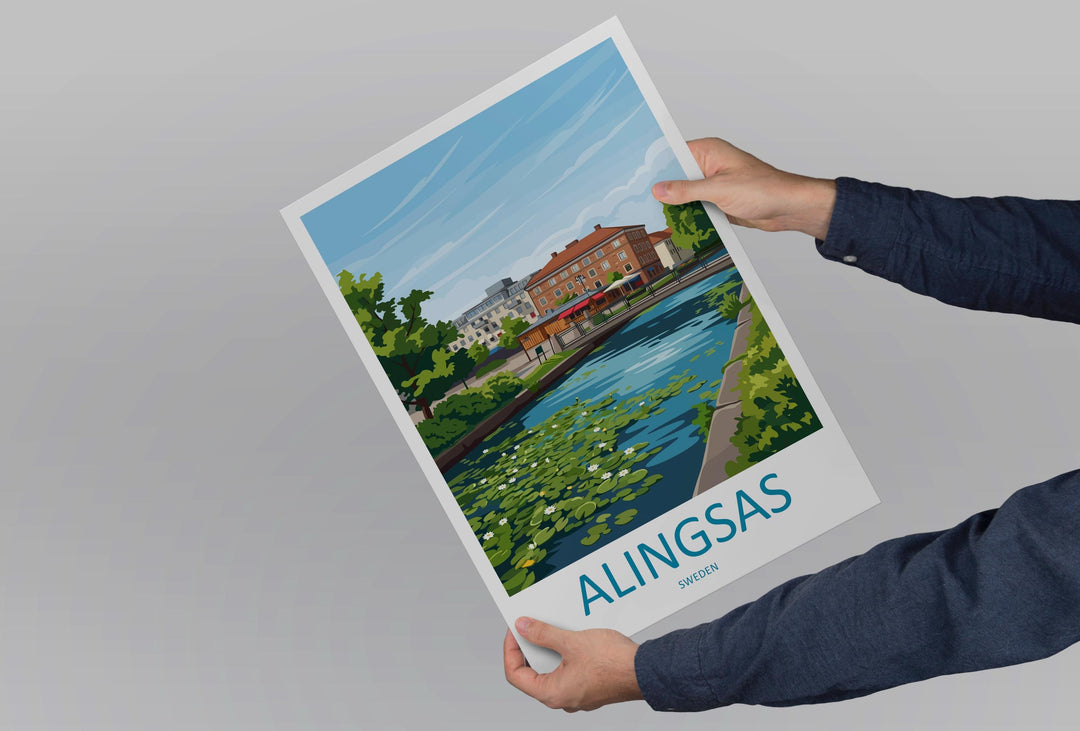 Alingsås Travel Print Alingsås Wall Decor Sweden Alingsås Art Alingsås Wall Art Sweden Poster Gift for Scandinavian Town Lovers