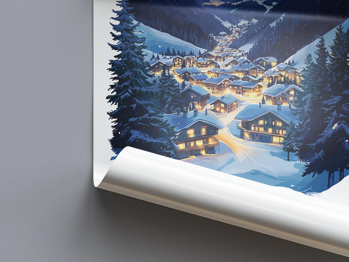 Saalbach Travel Print Saalbach Wall Decor Austria Saalbach Art Saalbach Wall Art Austrian Alps Poster Gift for Ski Lovers
