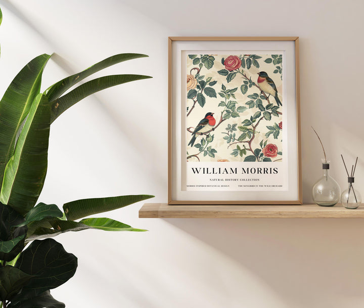 William Morris Robin Bird Wall Art Floral Botanical Print Vintage Cottagecore Decor Arts And Crafts Nature Poster Artwork for Home