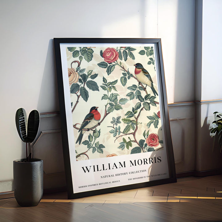 William Morris Robin Bird Wall Art Floral Botanical Print Vintage Cottagecore Decor Arts And Crafts Nature Poster Artwork for Home