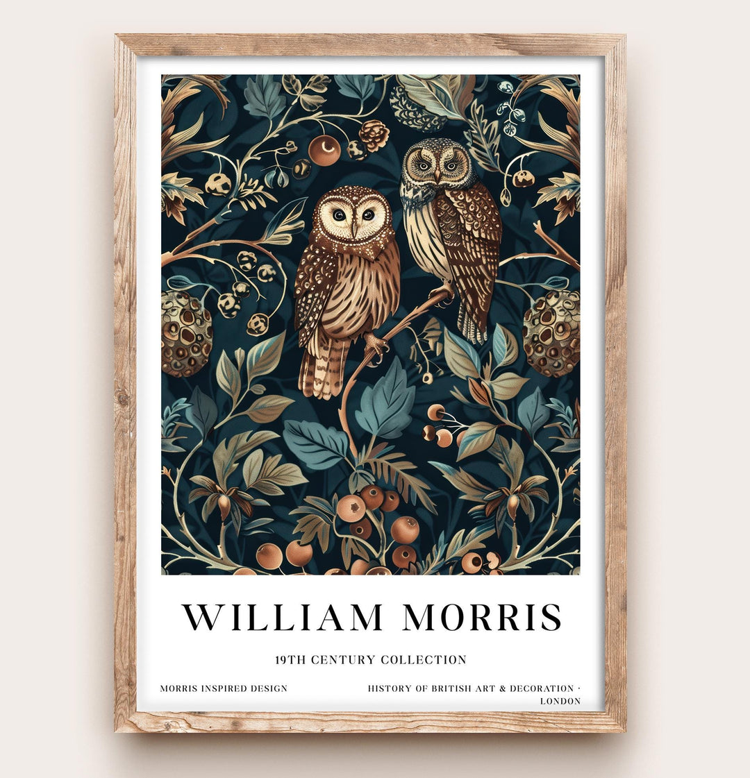 William Morris Owl Wall Art Woodland Bird Vintage Botanical Print Cottagecore Forest Decor Arts And Crafts Poster Artwork for Home