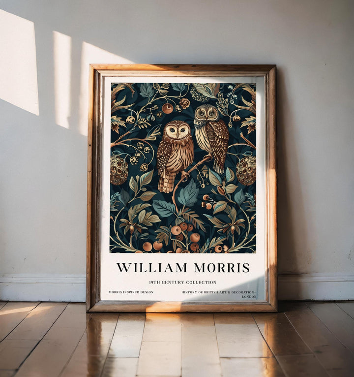 William Morris Owl Wall Art Woodland Bird Vintage Botanical Print Cottagecore Forest Decor Arts And Crafts Poster Artwork for Home