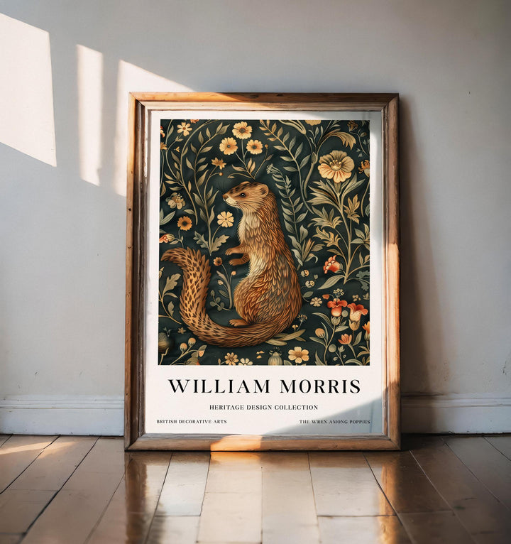 William Morris Weasel Wall Art Woodland Animal Vintage Botanical Print Cottagecore Nature Decor Arts And Crafts Poster Artwork for Home