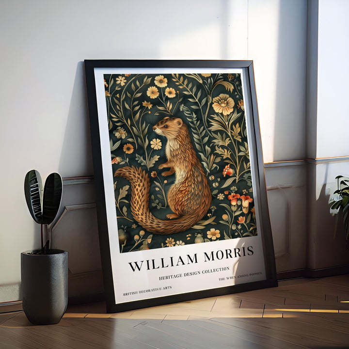 William Morris Weasel Wall Art Woodland Animal Vintage Botanical Print Cottagecore Nature Decor Arts And Crafts Poster Artwork for Home