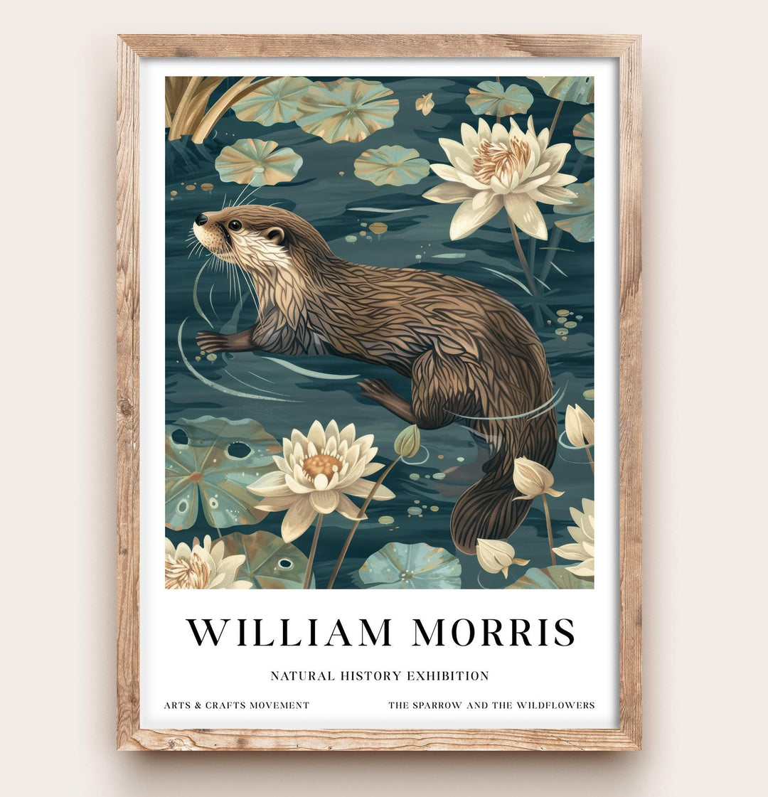 William Morris Otter Wall Art Water Lily Botanical Print Vintage Nature Cottagecore Decor Arts And Crafts Poster Artwork for Home