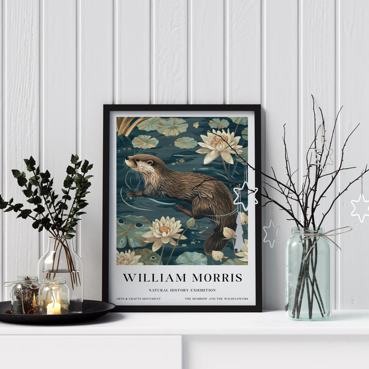 William Morris Otter Wall Art Water Lily Botanical Print Vintage Nature Cottagecore Decor Arts And Crafts Poster Artwork for Home