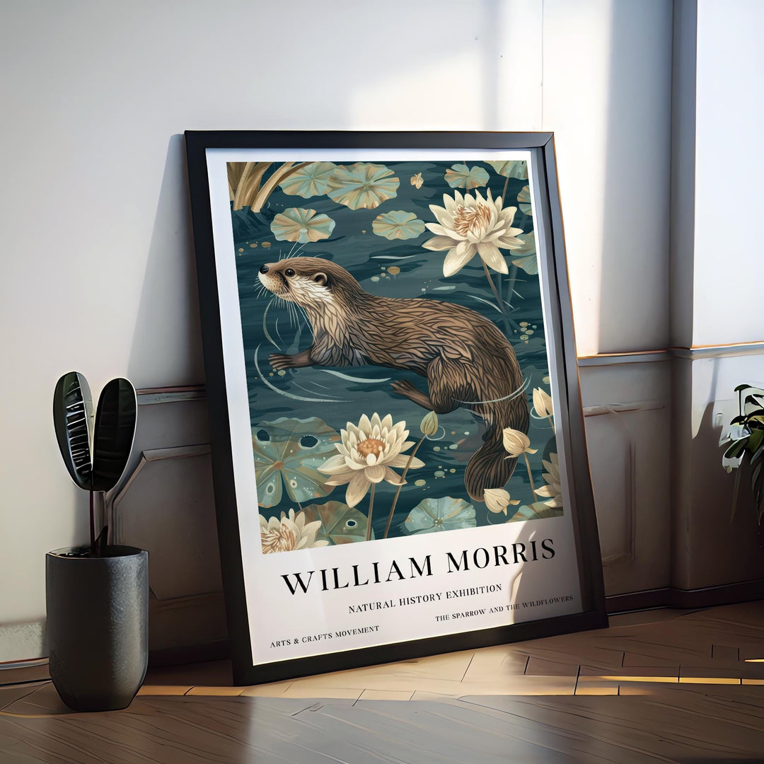 William Morris Otter Wall Art Water Lily Botanical Print Vintage Nature Cottagecore Decor Arts And Crafts Poster Artwork for Home
