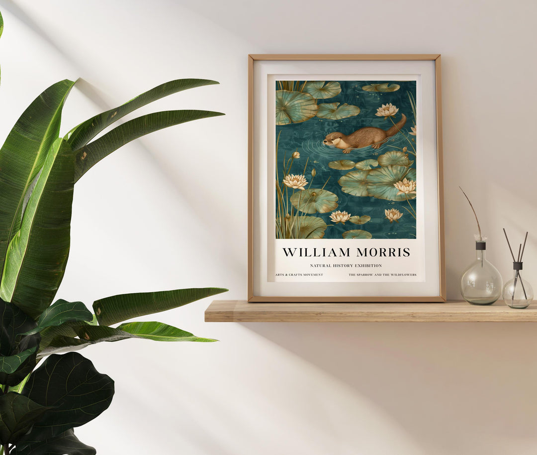 William Morris Otter Wall Art Water Lily Botanical Print Vintage Nature Cottagecore Decor Arts And Crafts Poster Artwork for Home