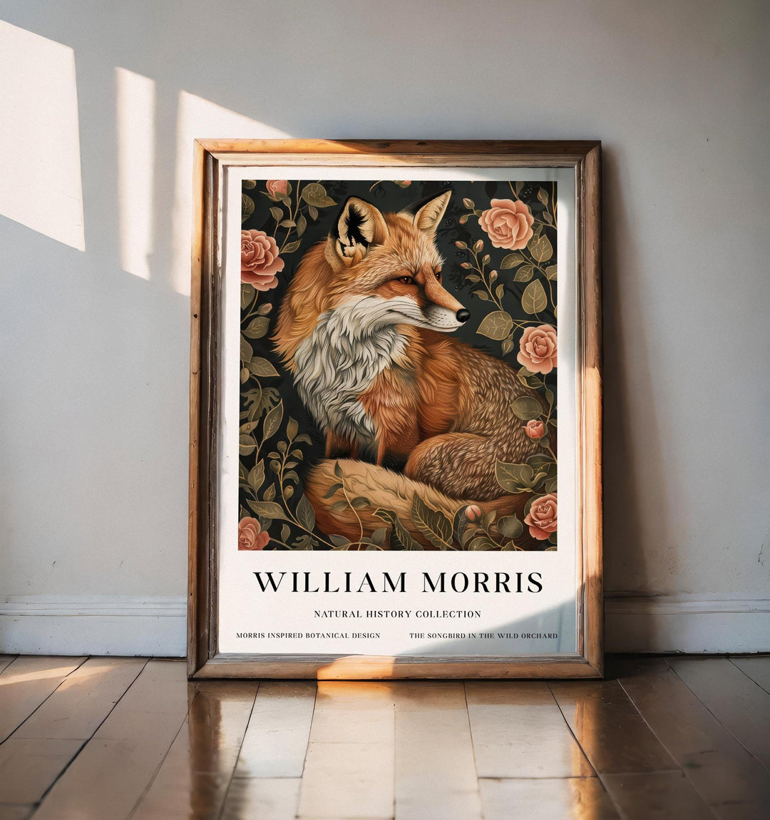 William Morris Fox Wall Art Floral Botanical Print Vintage Woodland Animal Cottagecore Decor Arts And Crafts Poster Artwork for Home