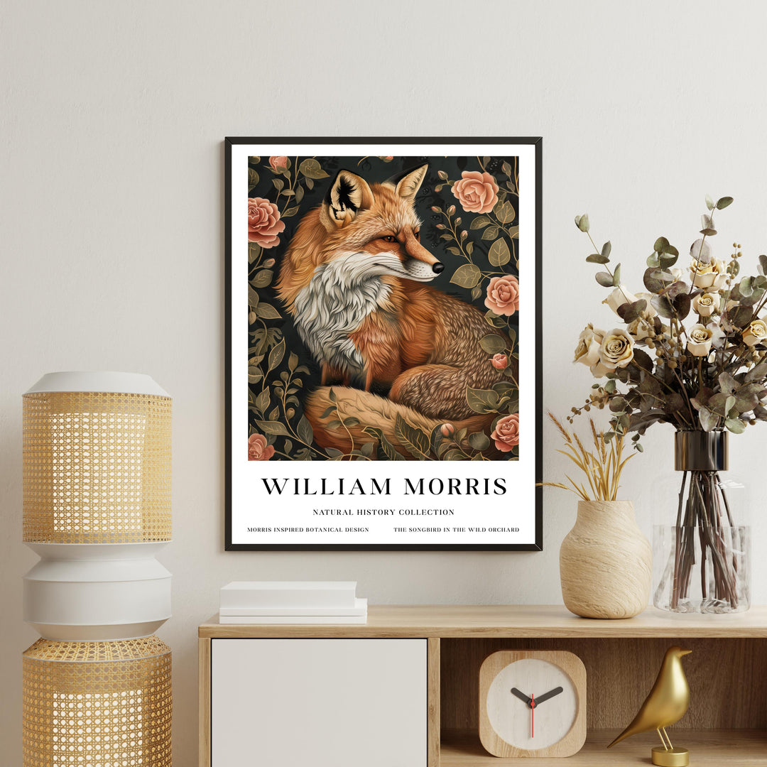 William Morris Fox Wall Art Floral Botanical Print Vintage Woodland Animal Cottagecore Decor Arts And Crafts Poster Artwork for Home