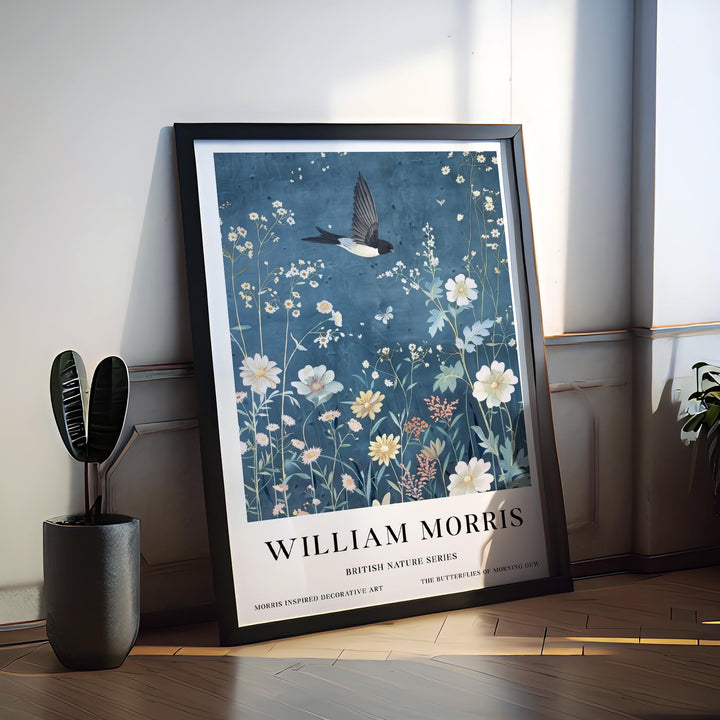 William Morris Swallow Bird Wall Art Wildflower Botanical Print Vintage Cottagecore Nature Decor Arts And Crafts Poster Artwork for Home