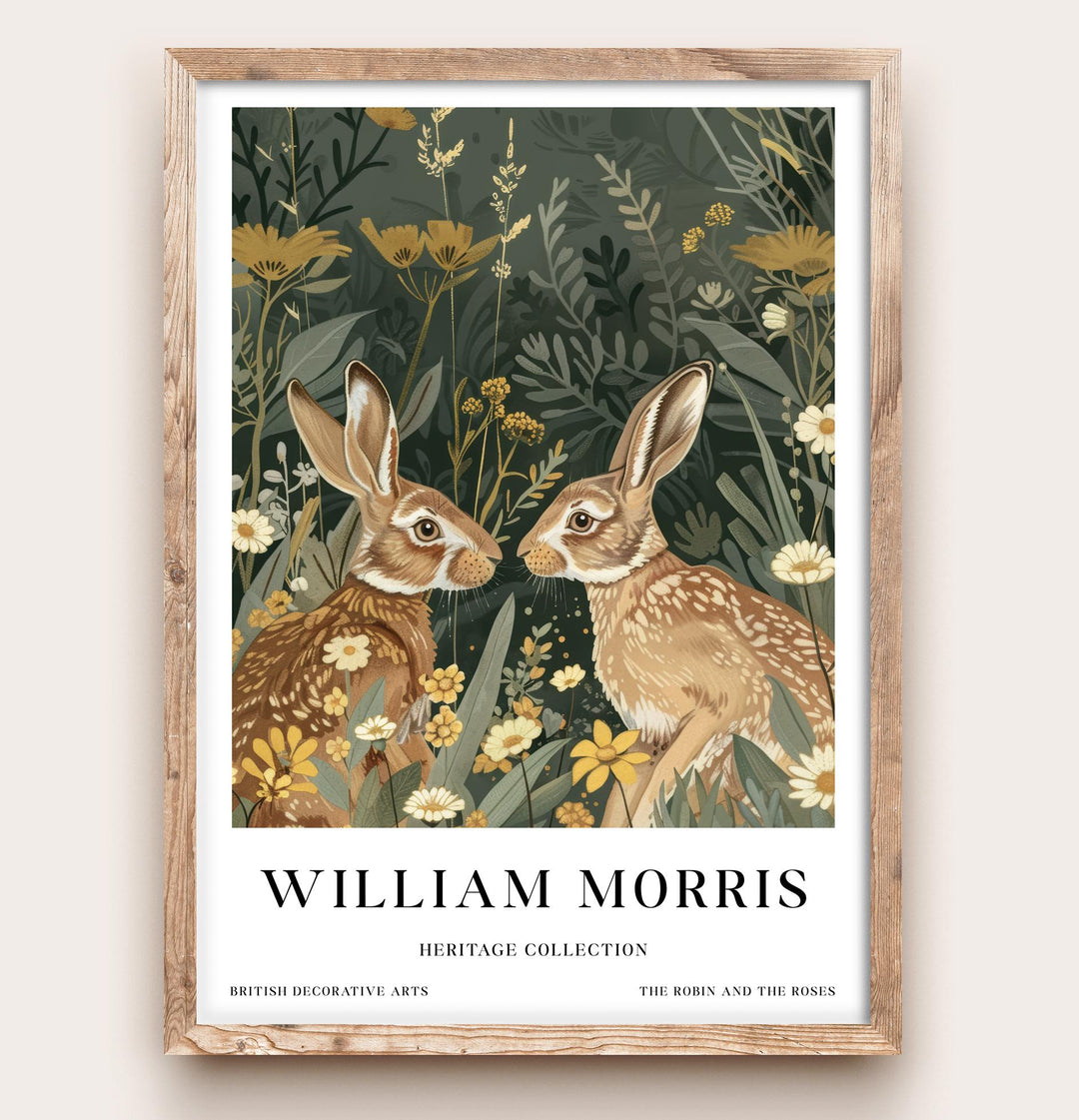 William Morris Hares Wall Art Woodland Animal Botanical Print Vintage Cottagecore Meadow Decor Arts And Crafts Poster Artwork for Home