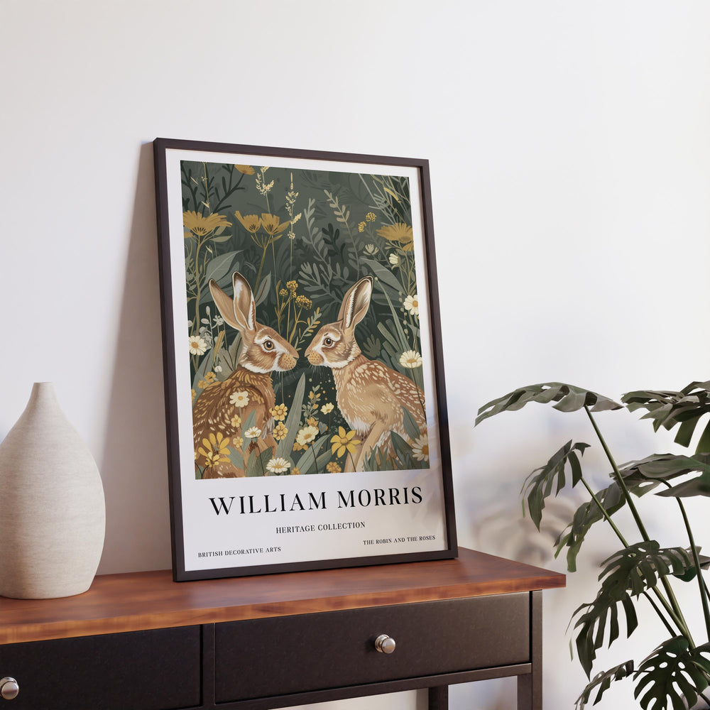 William Morris Hares Wall Art Woodland Animal Botanical Print Vintage Cottagecore Meadow Decor Arts And Crafts Poster Artwork for Home