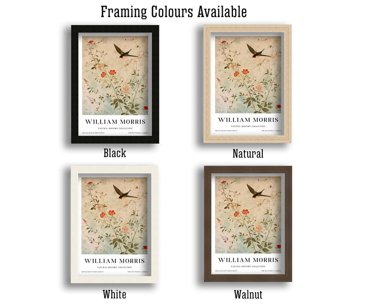 William Morris Swallow Bird Wall Art Botanical Floral Print Vintage Cottagecore Decor Arts And Crafts Nature Poster Artwork for Home